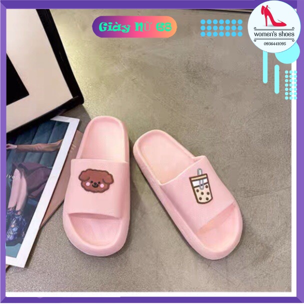 Dép Bánh Mỳ Nữ Quai Ngang Gấu Trà Sữa KuTe Cao Cấp Hót Hít