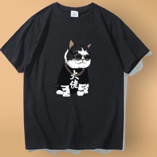 Áo thun nam nữ in hình mèo đại ca form rộng chất vải dày dặn mát mẻ