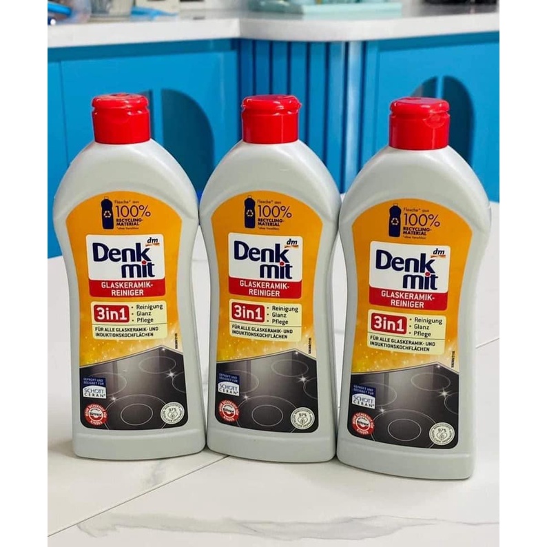 Denkmit Glaskeramikreiniger 300ml dung dịch vệ sinh mặt bếp từ, bếp nướng... 3in1 loại bỏ nhanh chóng mảng bám dầu mỡ