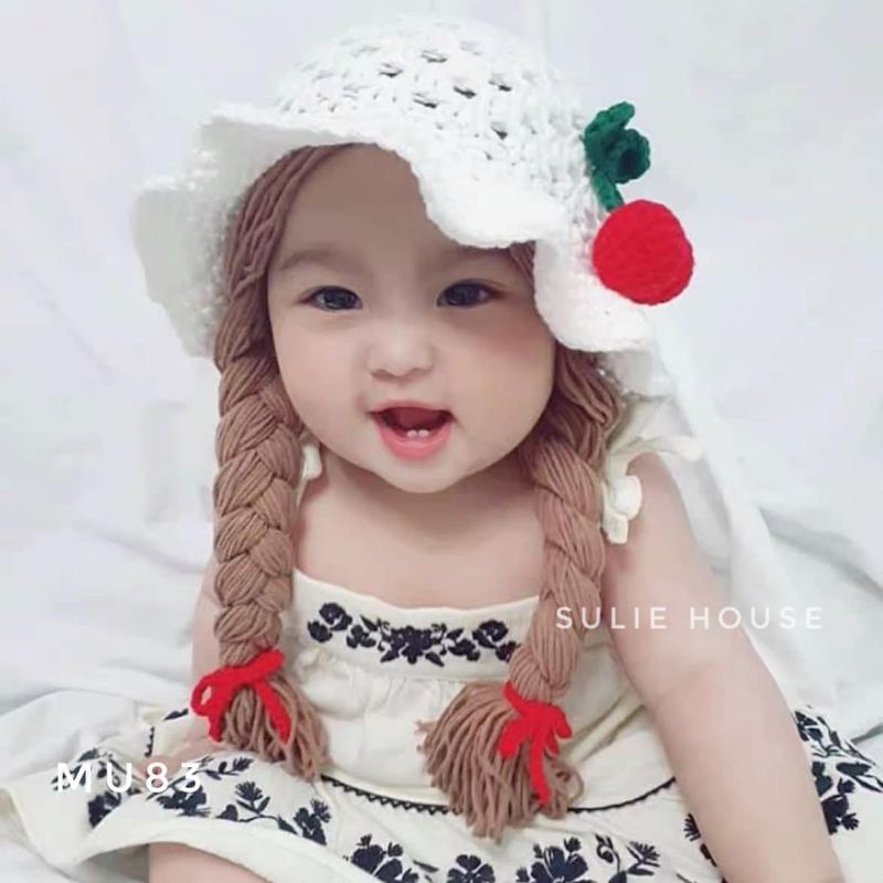 mũ len handmade cho bé( tặng kèm túi tỏi)