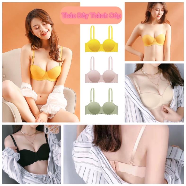 Áo Lót Su Quả Ngang Nâng Ngực Đệm Bàn Tay Thông Hơi Không Gọng T0059 - Eva Bikini