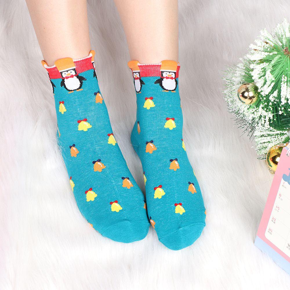 Vớ Cotton Nhiều Màu Sắc Họa Tiết Giáng Sinh Dễ Thương Cho Nữ