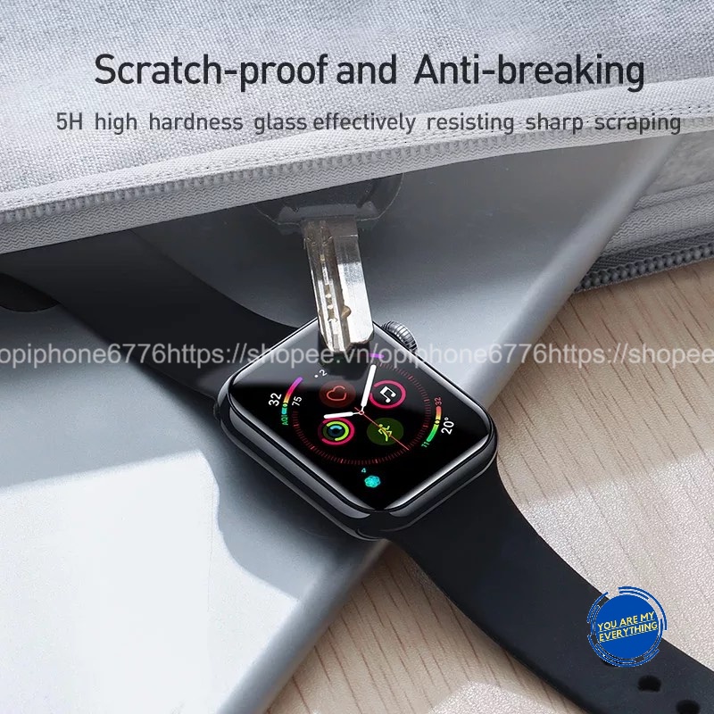 Kính cường lực 3D dán bảo vệ màn hình đồng hồ thông minh dành cho Apple Watch 38mm 42mm 40mm 44mm