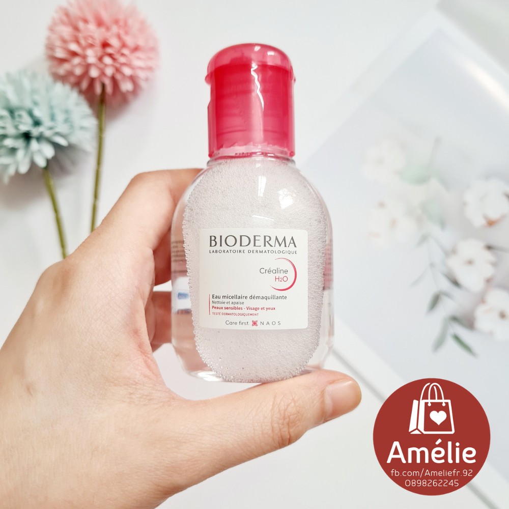 Nước tẩy trang Bioderma Micellar Water Crealine H20 bản màu hồng dành cho da nhạy cảm