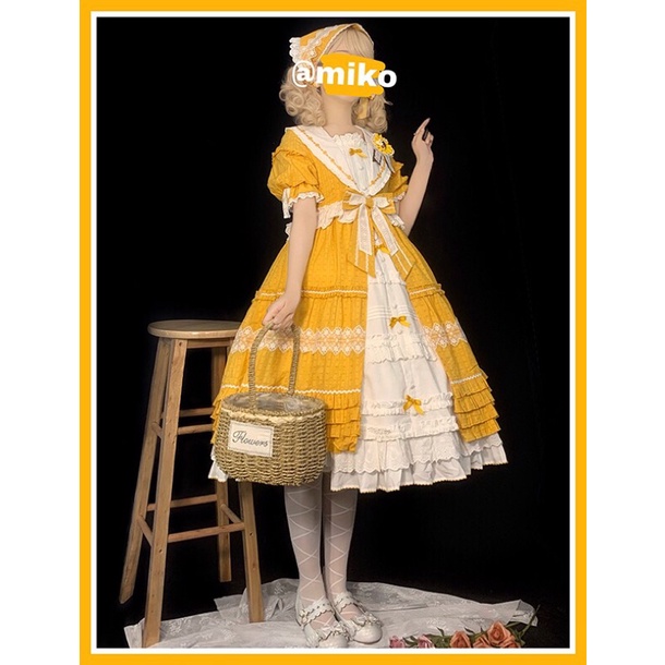 YAS0175-Váy lolita cổ thuỷ thủ Sunflower Alice girl