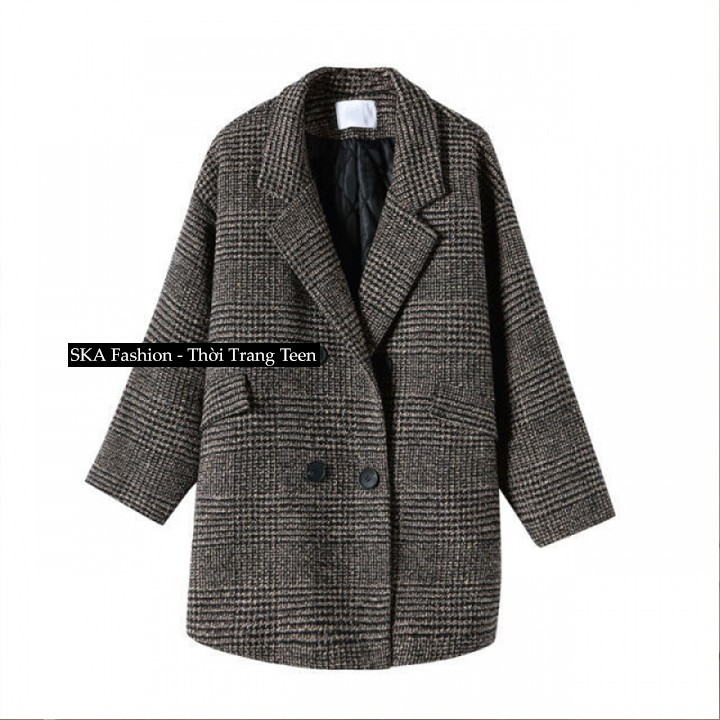 Áo Khoác Dạ Kẻ Blazer Đông Xuân 2021 Kẻ Retro 2 Lớp Loại 1 Form Rộng Ullzzang  | BigBuy360 - bigbuy360.vn