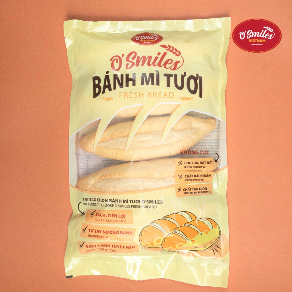 Bánh Mì Tươi Đông Lạnh O'Smiles 350g/túi/5 ổ