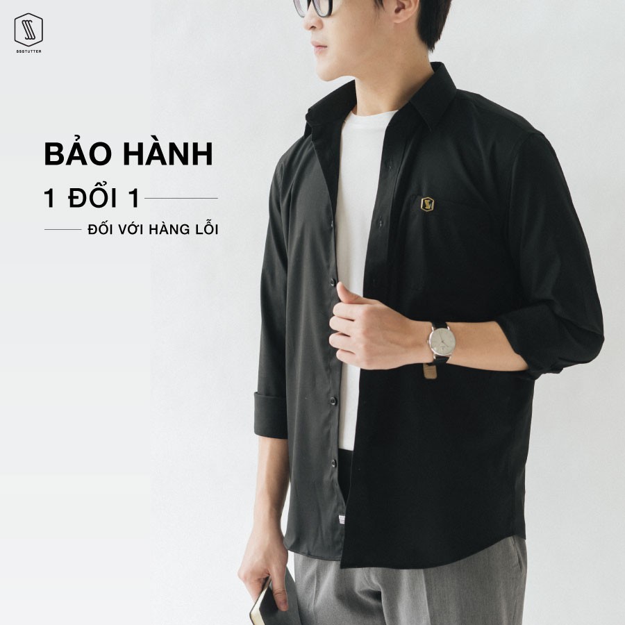 Áo sơ mi nam SSSTUTTER dài tay có túi ngực vải bamboo thoáng mát classic shirt | BigBuy360 - bigbuy360.vn