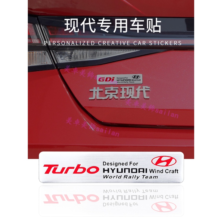 Nhãn Dán Trang Trí Thân Xe Hơi hyundai langdong name turina ix25 ix35 Bằng Kim Loại