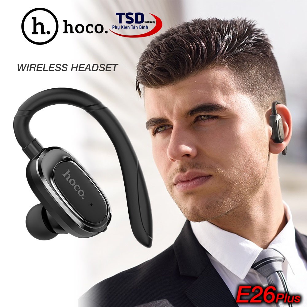 Tai Nghe Bluetooth Nhét Tai Hoco E26 Plus V5.0. Tai Nghe E26 Plus Móc Tai, Đệm Tai Bằng Cao Su. Bảo Hành 12 Tháng