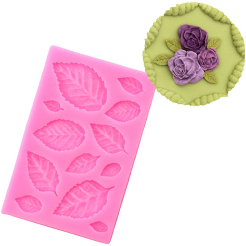 Khuôn Silicone Nhấn Bánh Hình Chiếc Lá