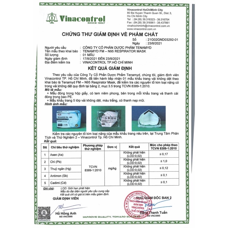 Khẩu trang y tế TENAMYD FM - N95