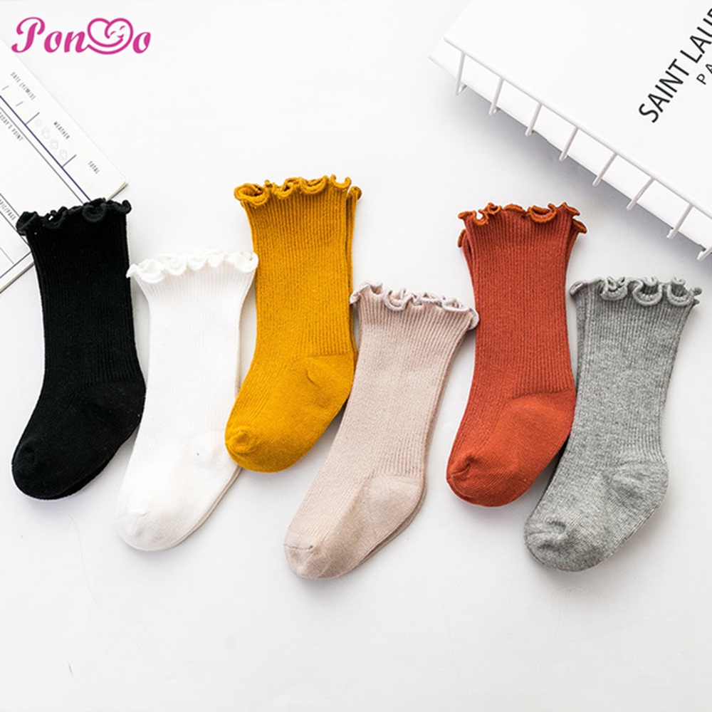0-5Yrs Baby Girl Socks Girls Flower Lace Tube Sock Soft Cotton Kids Princess Socks