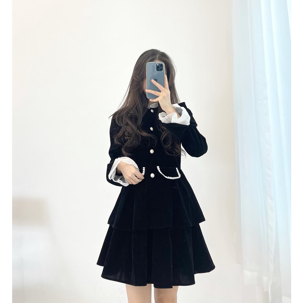 (FREESHIP) set váy nhung đen miho.house | BigBuy360 - bigbuy360.vn