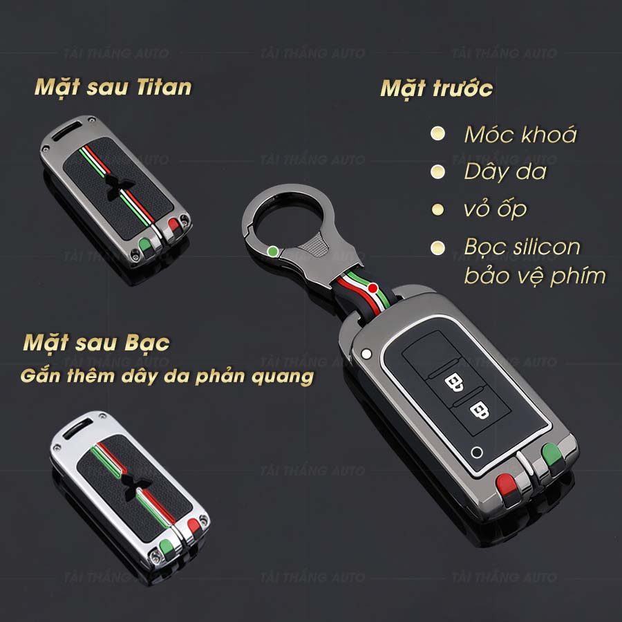 Ốp chìa khóa mitsubishi, bọc chìa khóa mitsubishi outlander, xpander, attrage, triton, pajero chất liệu metal cao cấp