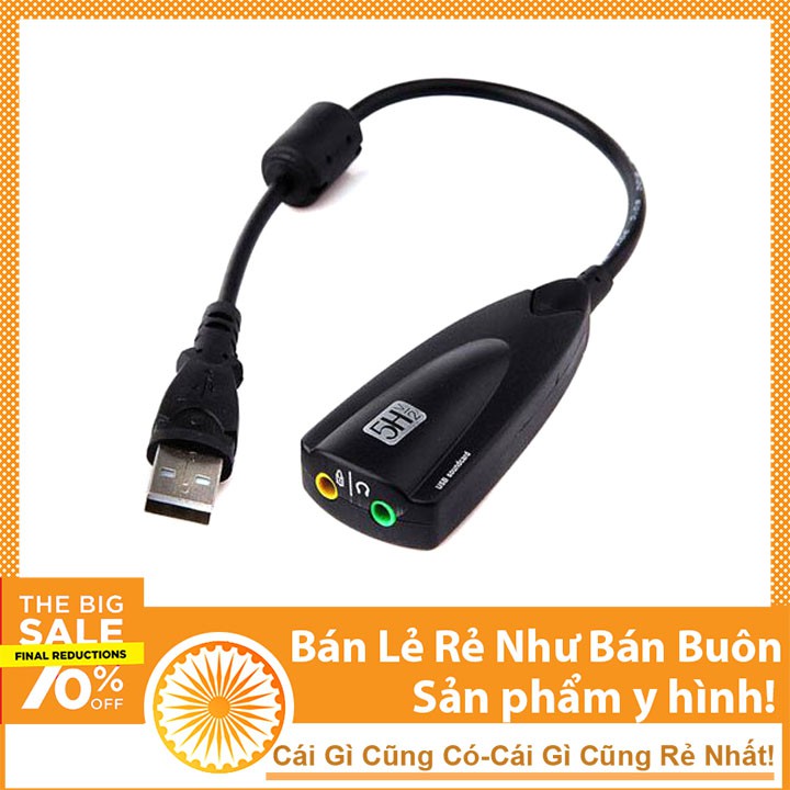 USB Sound Card Cao Cấp 5H V2 7.1 - Dây Chia Mic Và Loa Từ Cổng USB