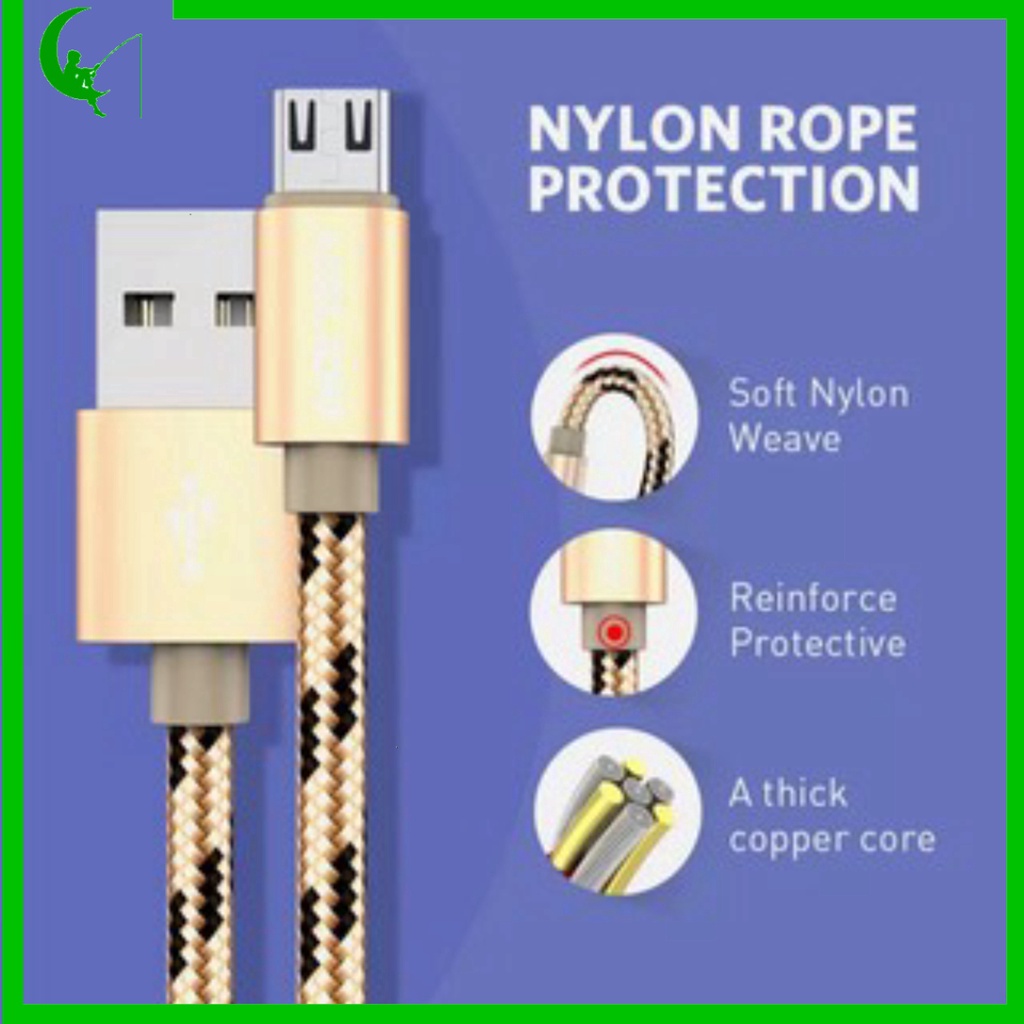 Cáp sạc samsung, oppo, xiaomi.. Dây sạc nhanh cổng Micro USB thiết kế dây bện dù dài 1 mét và 3 mét cho điện tho