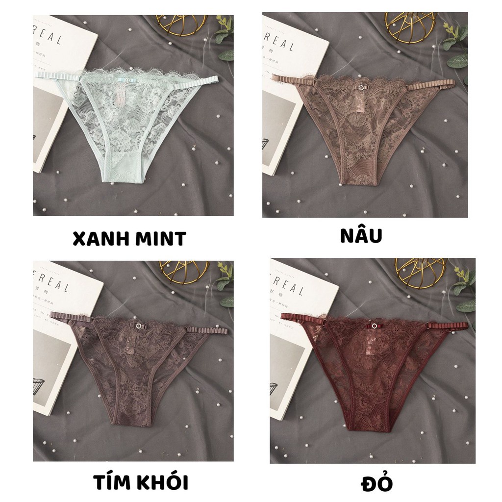 Quần Lót Nữ Ren Sexy hai mảnh thiết kế chun hông quyến rũ sexy tôn dáng gợi cảm mã 8006