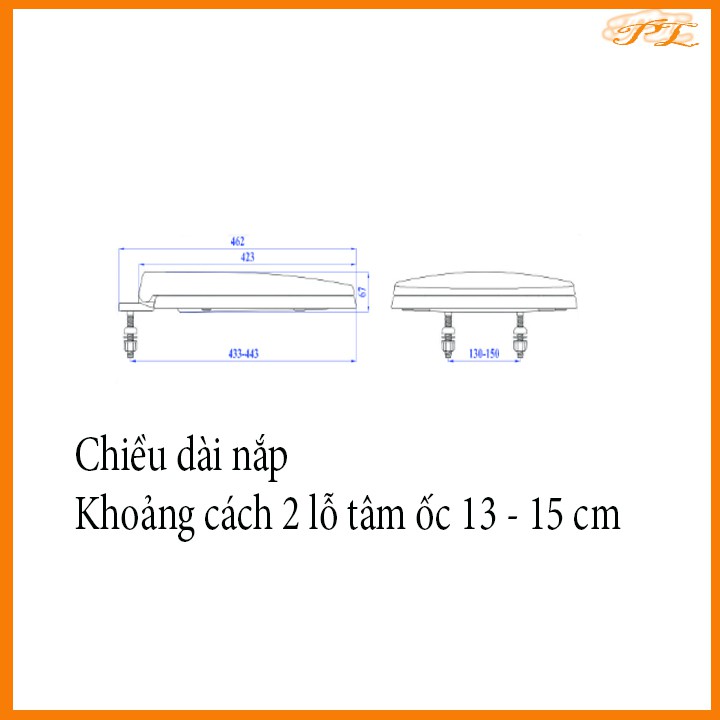 Nắp bồn cầu đóng êm nhựa Plastic màu trắng A11, phụ kiện inox