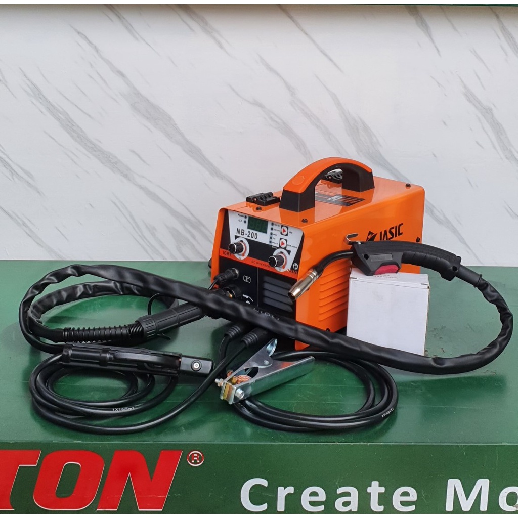 MÁY HÀN MIG NB 200 KHÔNG DÙNG KHÍ 3 CHỨC NĂNG DÂY RỜI TIỆN LỢI TẶNG CUỘN HÀN MIG KHÔNG KHÍ 1 KG