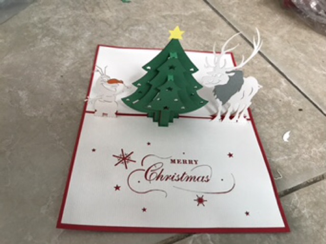 Thiệp 3d cây thông noel