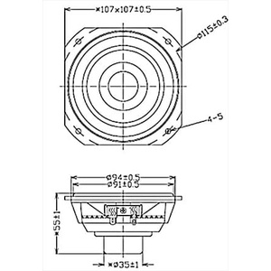 Loa toàn giải Aucharm 3 inch, Khung nhôm, Màng giấy