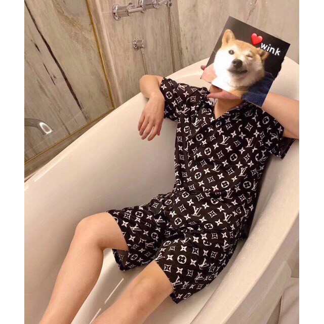 💝 SIÊU PHẨM CHO CÁC CHÀNG 💝 Bộ Quần Áo CC Pizama Nam Chất Liệu Kate Thái Cực Hot A12