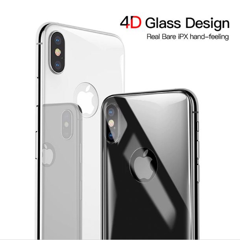 Kính cường lực chống trầy mặt lưng Baseus cho iPhone X Tempered Glass 4D(0.3mm, Ultra Thin, Back Protector)