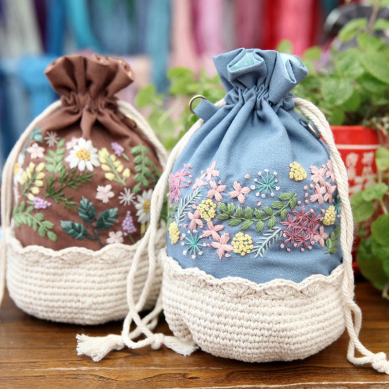 Ví Đựng Tiền Xu Thêu Hình Hoa Phong Cách Trung Hoa Cổ Điển DIY