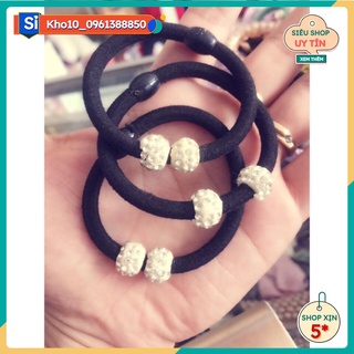 Sỉ 10 buộc tóc trơn kèm hạt như hình  37k