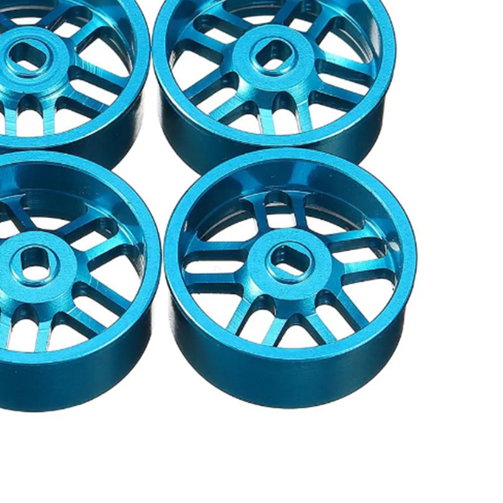 Set 4 Vành Bánh Xe Bằng Kim Loại Màu Đỏ Cho Xe Hơi Điều Khiển Từ Xa WLTOYS K969 K979 K989 1 / 128