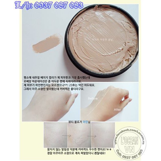 KEM CHE KHUYẾT ĐIỂM L'OCEAN , CHE PHỦ HẾT ĐỐM NÂU, ĐỒI MỒI, TÀN NHANG COVER FOUNDATION | BigBuy360 - bigbuy360.vn