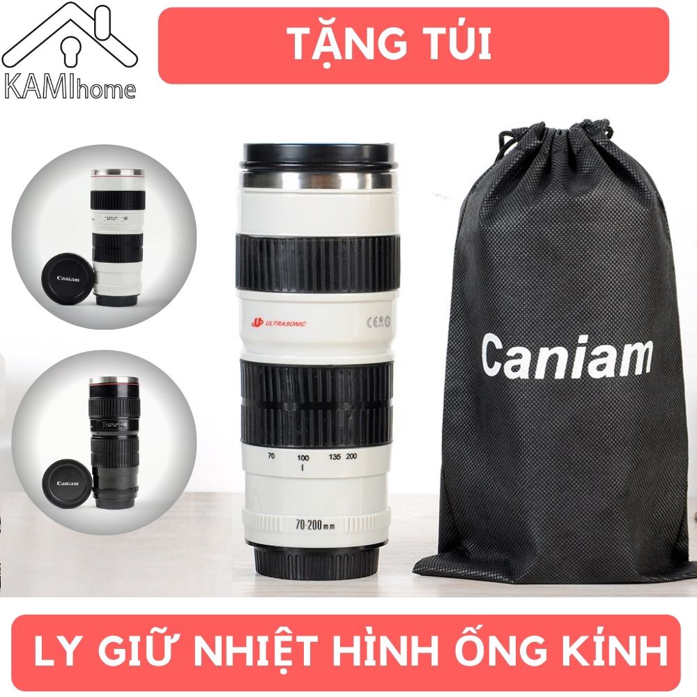 Ly cà phê cốc uống nước có nắp hình ống kính máy ảnh 400ml mã 22017