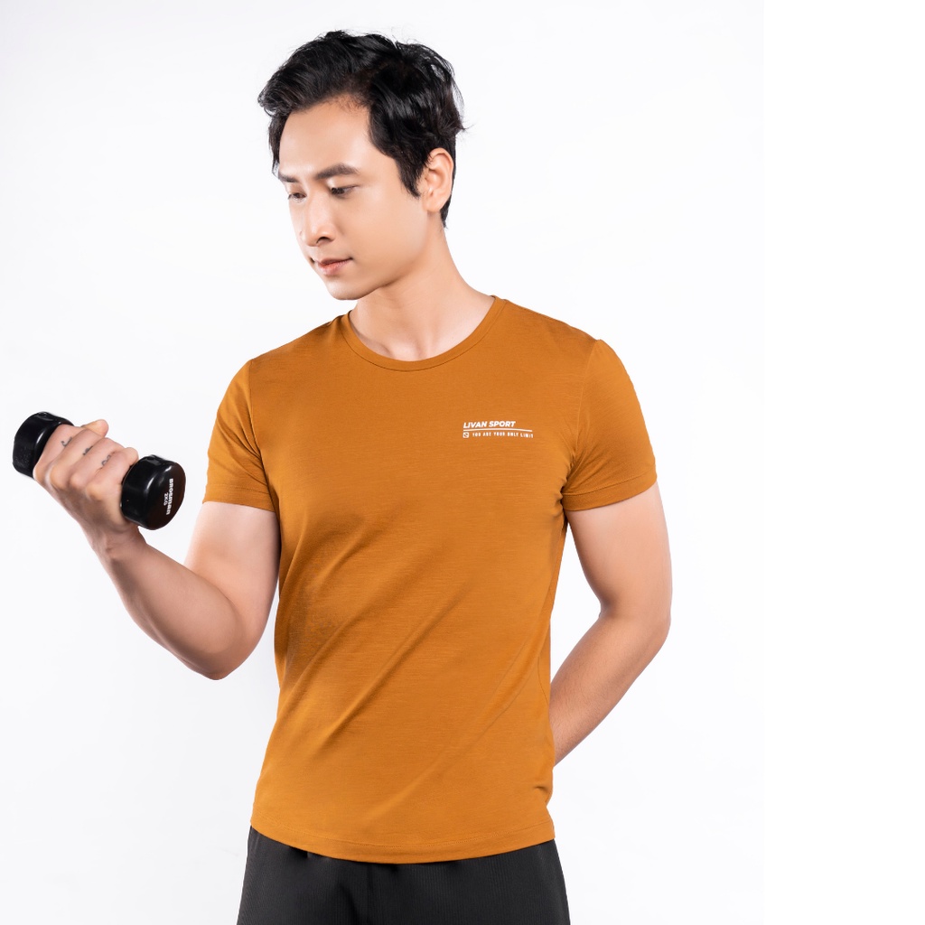 Áo Tshirt Nam LIVAN SPORT Maxfresh Màu Vàng Thoáng Khí Năng Động