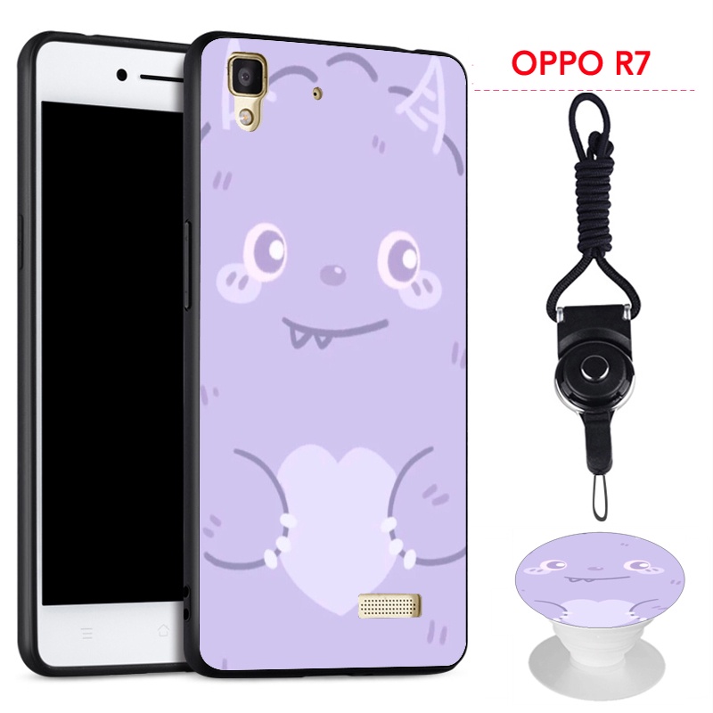 Ốp Điện Thoại Hình Hoạt Hình Có Dây Đeo Đệm Đỡ Cho OPPO R7 / R7 Lite