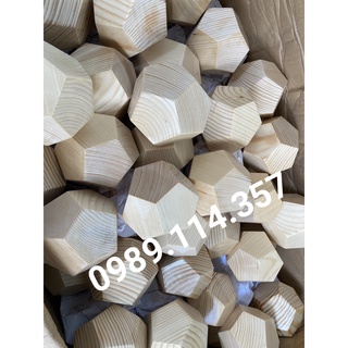 Phôi lịch gỗ 12 mặt gỗ thông khối (10 cục)