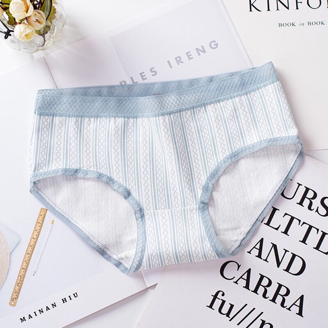 Quần lót quần chíp nữ Cotton siêu đẹp-Quần lót nữ Muji- Quần Lót Nữ Cotton Kẻ Caro Cạp Ren 045 | BigBuy360 - bigbuy360.vn