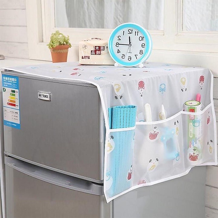 Tấm trùm phủ tủ lạnh chống thấm họa tiết dễ thương