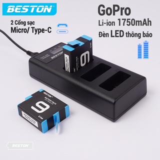 Pin Sạc Máy Quay GoPro Hero 5 6 7 8 9 10 Beston kèm dock sạc 3 pin GoPro