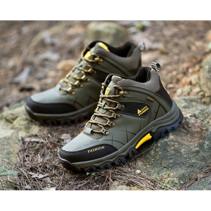 Giày Leo Núi Trekking Cổ Cao Chống Thấm Nước, Chống Trượt. Giày Thể Thao Đi Phượt Địa Hình Khó Khăn [ kèm vớ ] | BigBuy360 - bigbuy360.vn