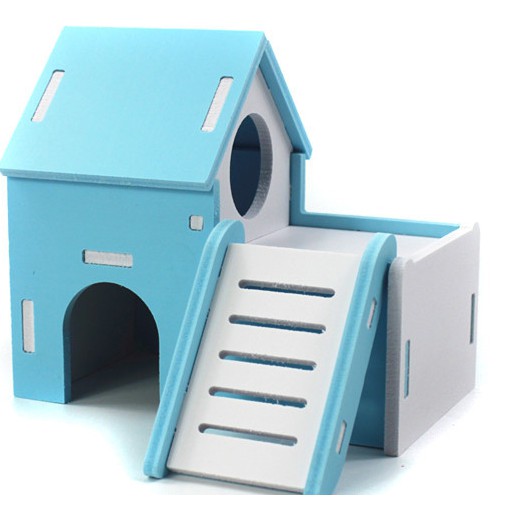 Nhà Gỗ 2 Tầng Có Cầu Thang Cho Hamster