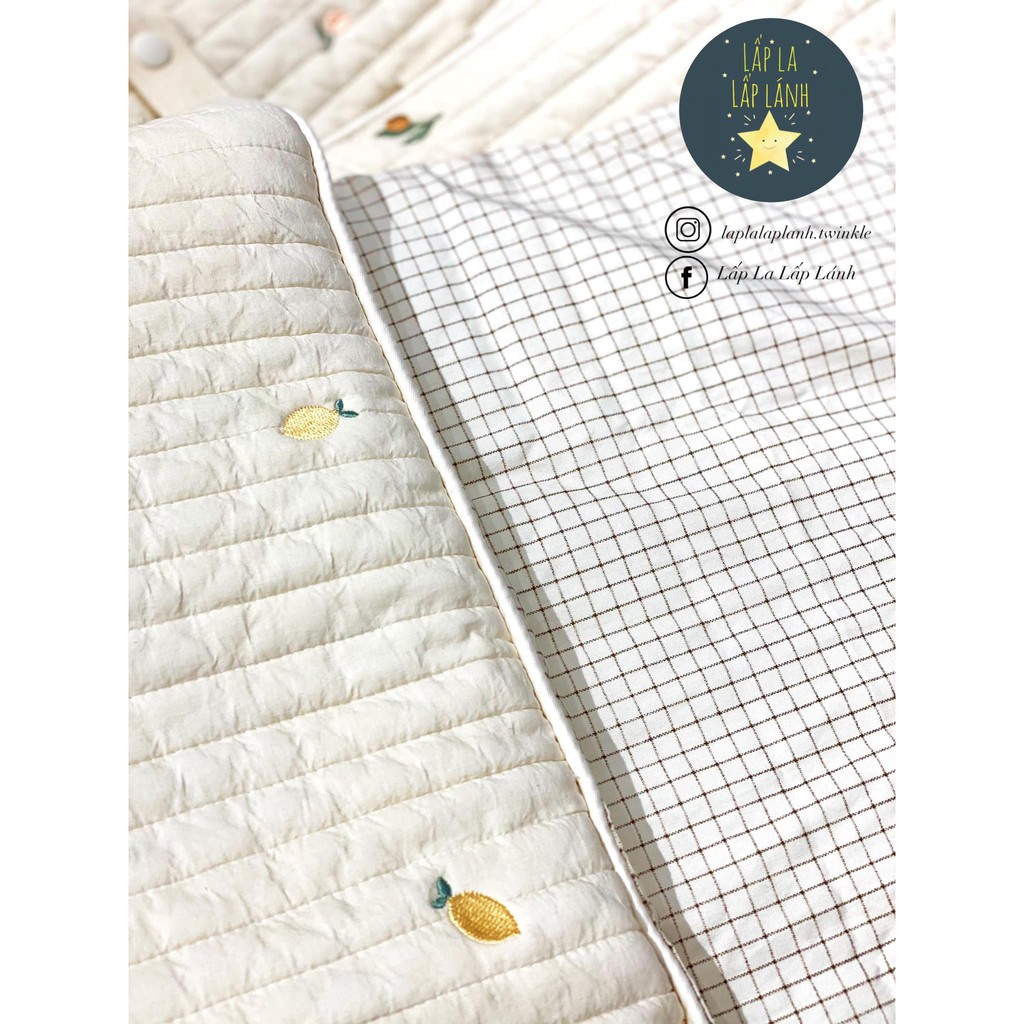 [ Có Sẵn ] Nệm cuộn cotton Dottodott cho bé, họa tiết thêu #madeinKorea, lót cũi, nệm ngủ, tấm trải ngủ trưa, mềm mịn