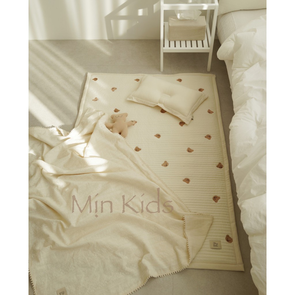 Nệm Gấu Quilting Lót Cũi Cao Cấp Cho Bé 60 x 120 cm - Mịn Kids