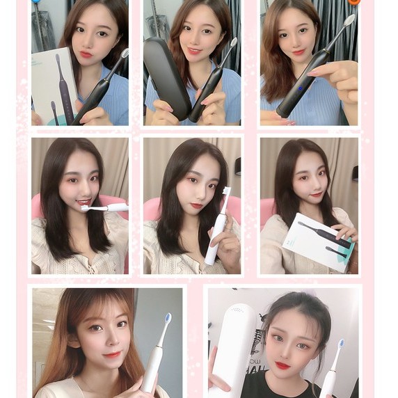Bàn chải điện Sonic X3 bản cao cấp, Bàn chải đánh răng điện công nghệ châu Âu 6 chế độ rung