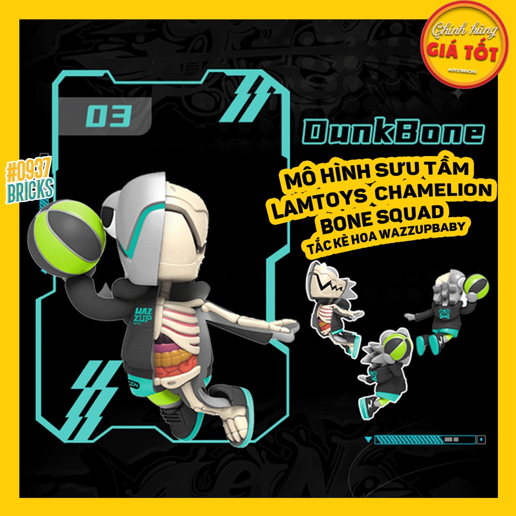 MÔ HÌNH KHỦNG LONG WAZZUPBABY BONESQUAD x Mighty Jaxx Đồ chơi mô hình Tắc kè 0937Bricks