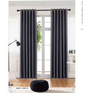 Set 3 bộ rèm cửa chống nắng HQ tông màu xám đậm - Khoen Ore - Vải dày mịn đẹp