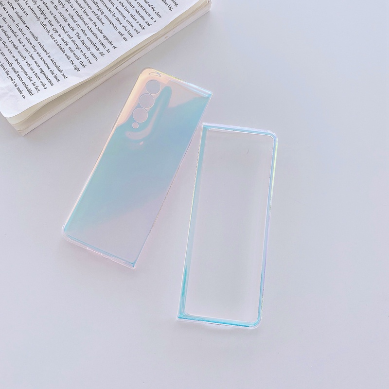 Bao Da Điện Thoại Siêu Mỏng Trong Suốt Màu Tím Trơn Cho samsung galaxy z flip 4 flip3 fold 5 4 fold3 5g Ốp
