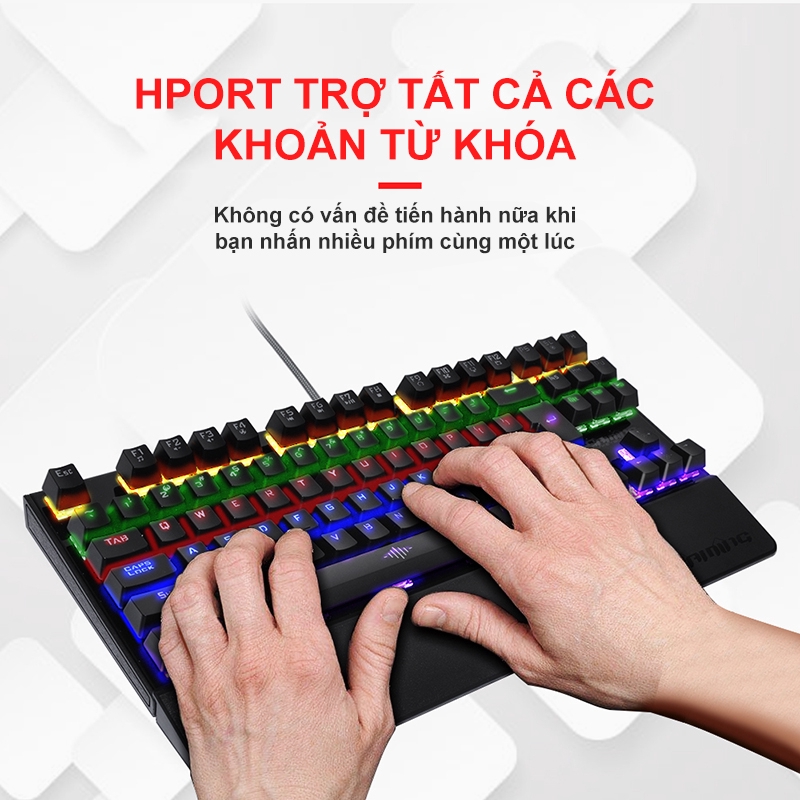 Bàn Phím Cơ Game Thủ K28 87 phím - 10 Chế Độ Led Chơi Game Siêu Đỉnh - Bàn Phím Cơ Gaming Máy Tính [NBK28]