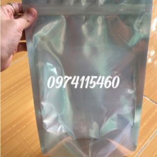 túi zip đáy đứng 1kg túi zipper mặt bạc mặt trong