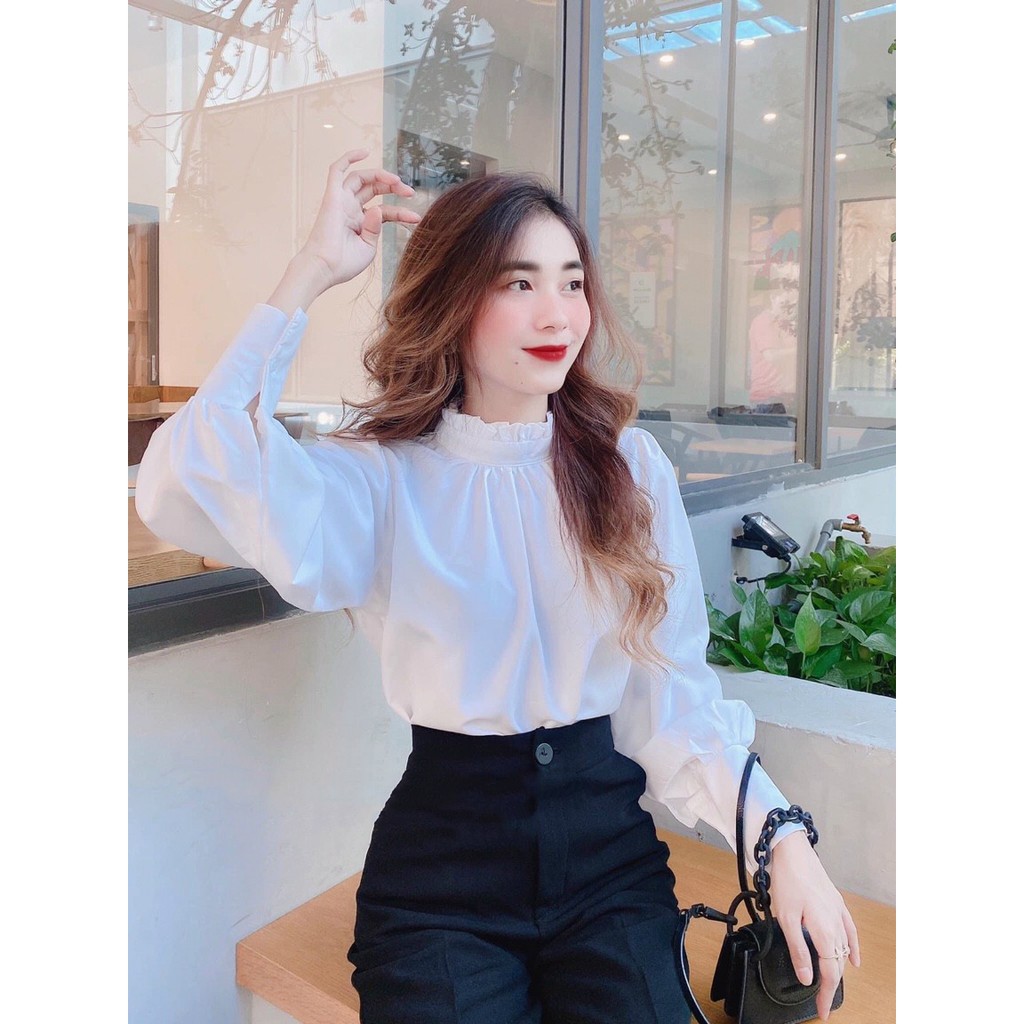 Áo kiểu cổ viền bèo siêu xinh N18920